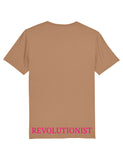 REVOLUTIONIST T-SHIRT - CAMEL & NEON PINK
